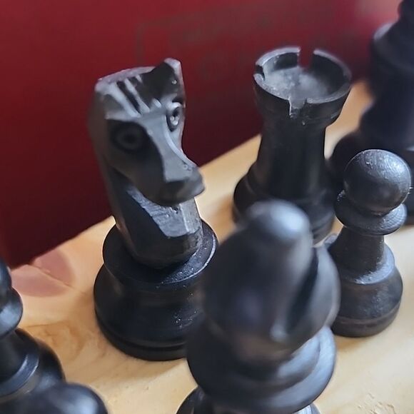 Vintage French Carved Wooden Chess Pieces - Picture 8 of 17